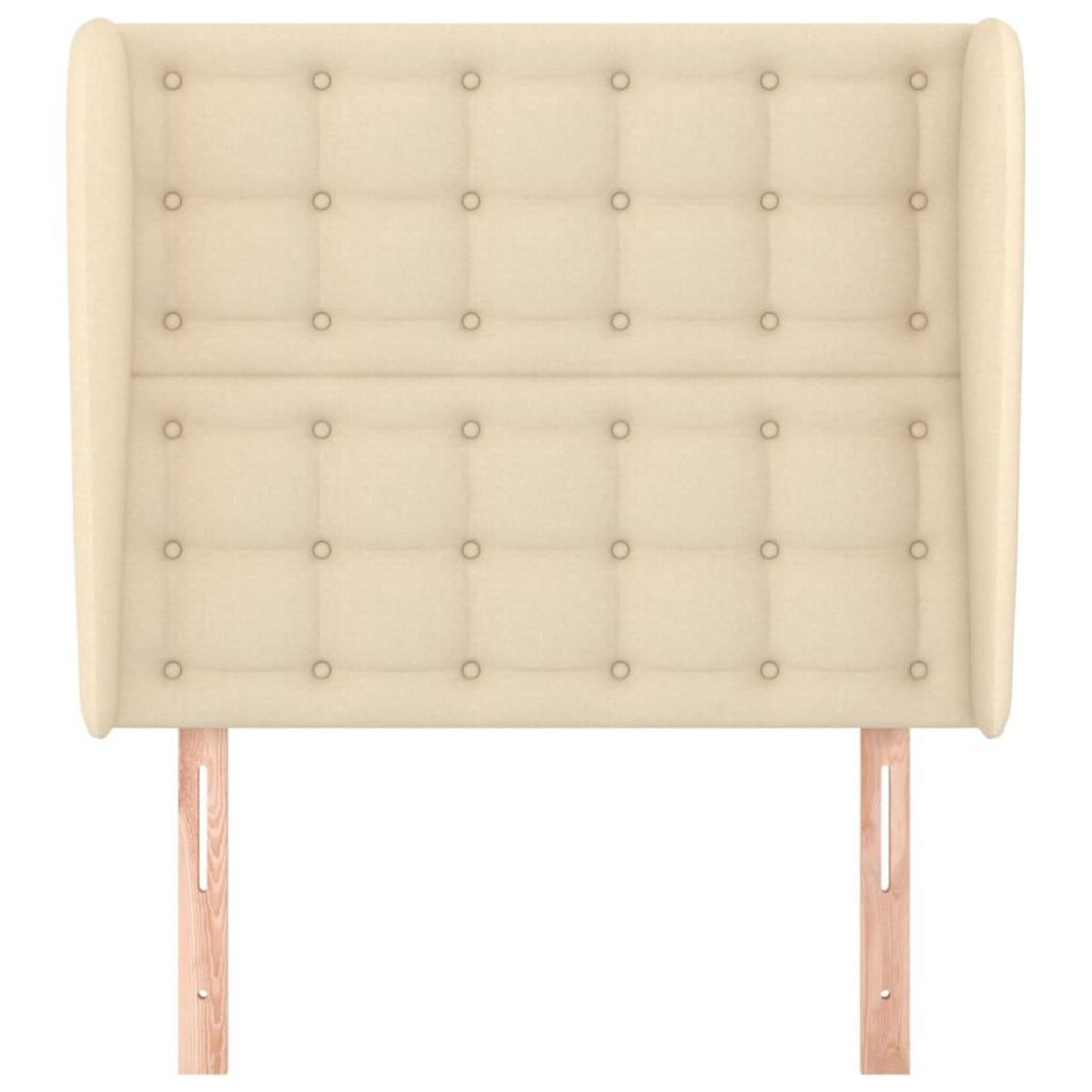 VIDAXL Tete de lit avec oreilles Creme 103x23x118/128 cm Tissu