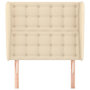 Voir la diapositive 3 : VIDAXL Tete de lit avec oreilles Creme 103x23x118/128 cm Tissu