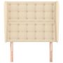 Voir la diapositive 3 : VIDAXL Tete de lit avec oreilles Creme 103x23x118/128 cm Tissu