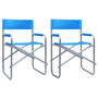 Voir la diapositive 1 : VIDAXL Chaises de metteur en scene lot de 2 Acier Bleu