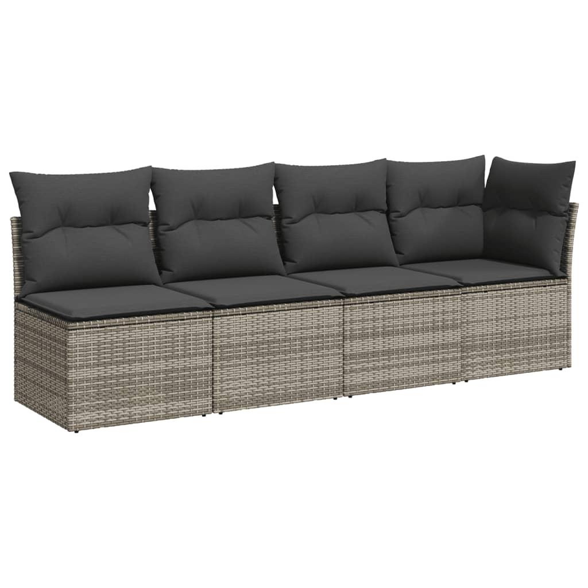 Voir la diapositive 4 : VIDAXL Salon de jardin 11 pcs avec coussins gris resine tressee