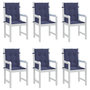 Voir la diapositive 4 : VIDAXL Coussins de chaise a dossier bas lot de 6 bleu marine tissu