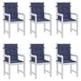 Voir la diapositive 4 : VIDAXL Coussins de chaise a dossier bas lot de 6 bleu marine tissu
