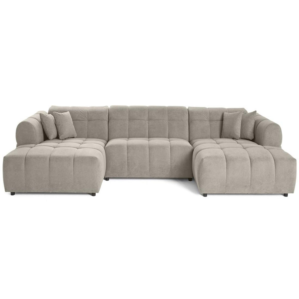 LISA DESIGN Ray - canapé panoramique en u 7 places en tissu texturé