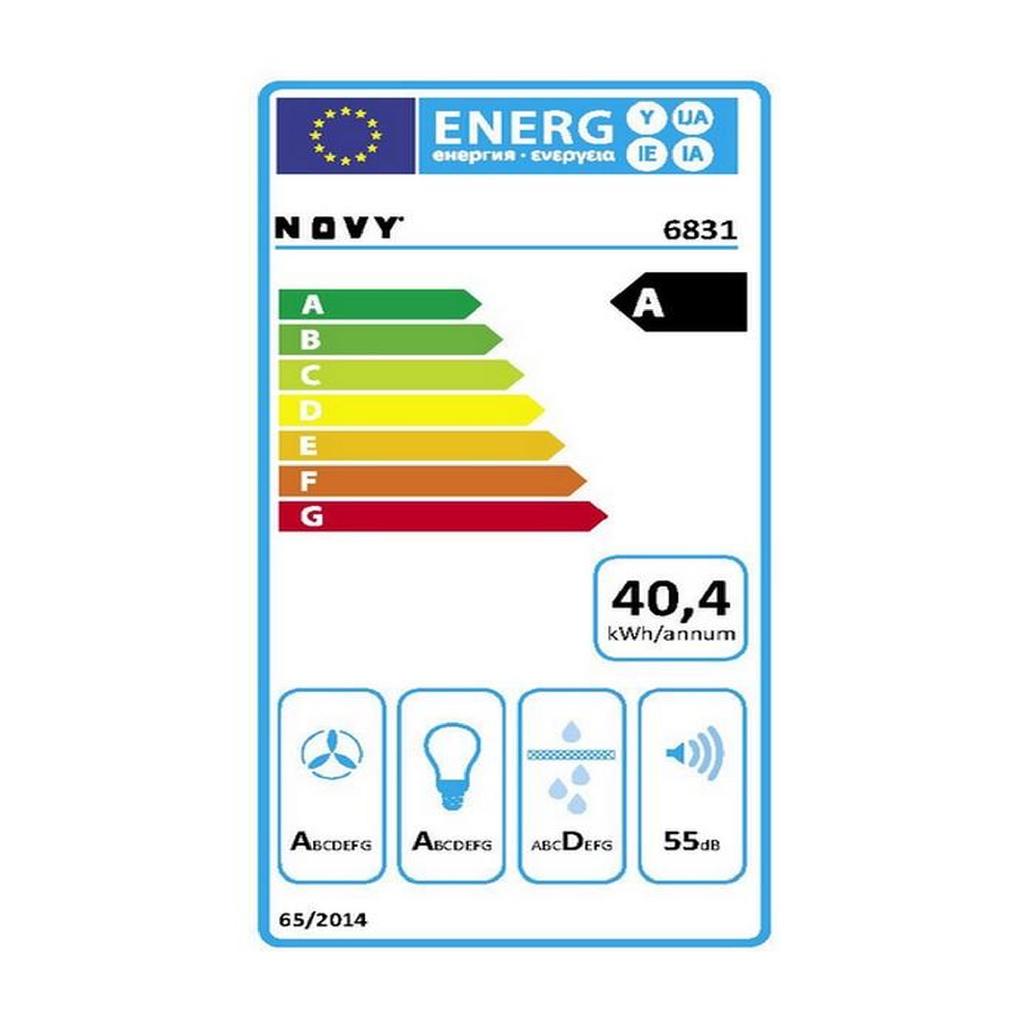 Voir la diapositive 2 : Novy Hotte de plafond 90cm 815m3/h blanc - 6831