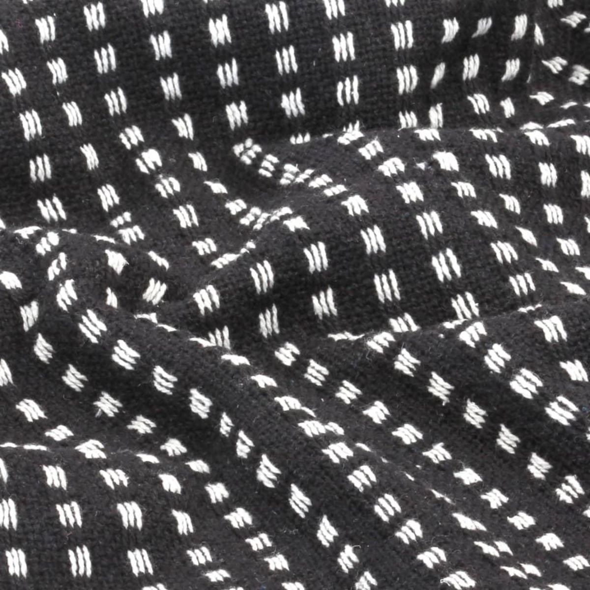 VIDAXL Couverture coton a carres 220x250 cm Noir