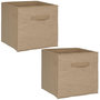 Voir la diapositive 1 : TOILINUX Lot de 2 Boites de rangement pliable en jute - 31 x 31 - Marron