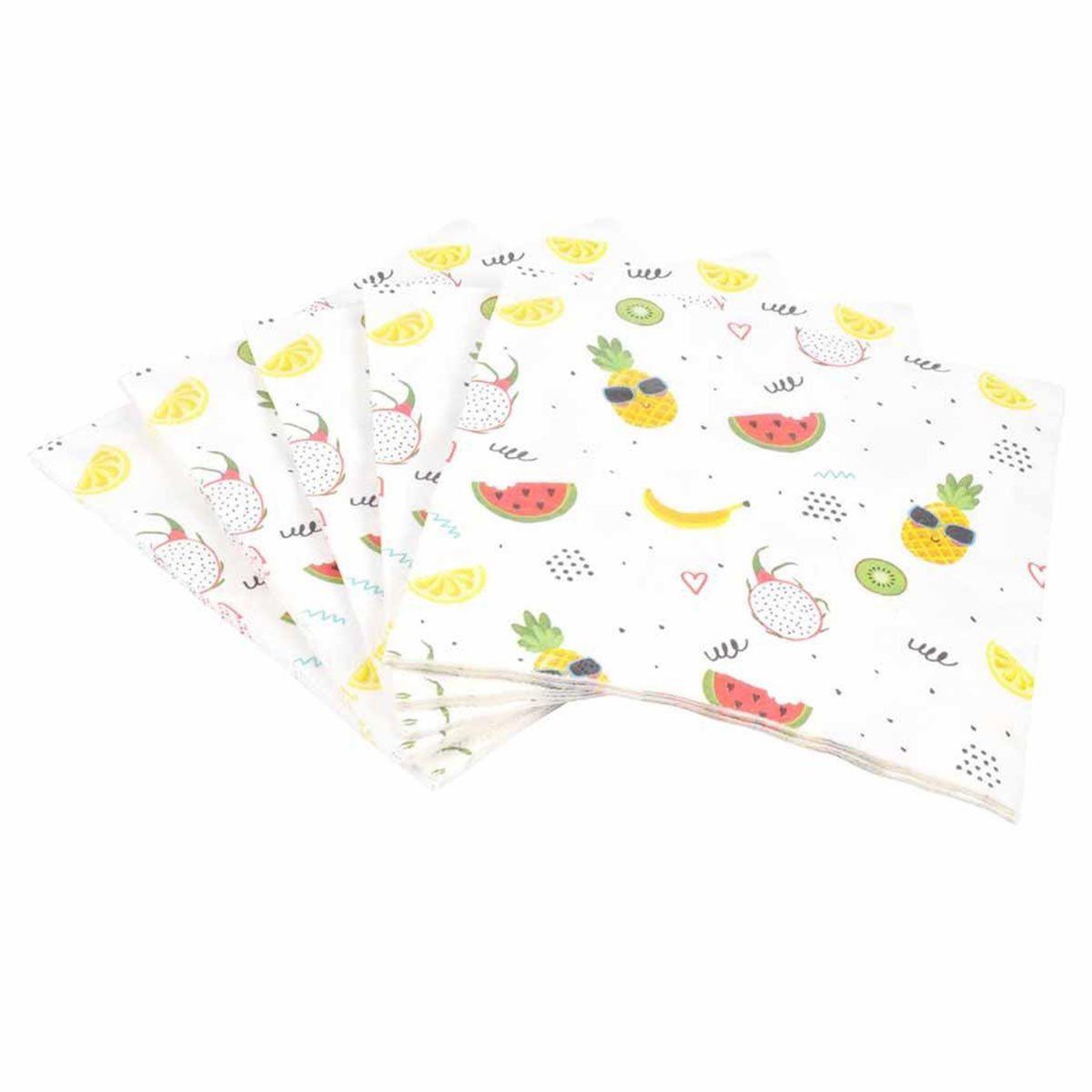 HOMEA Lot de 20 serviettes en papier  happy sunshine  33x33cm blanc