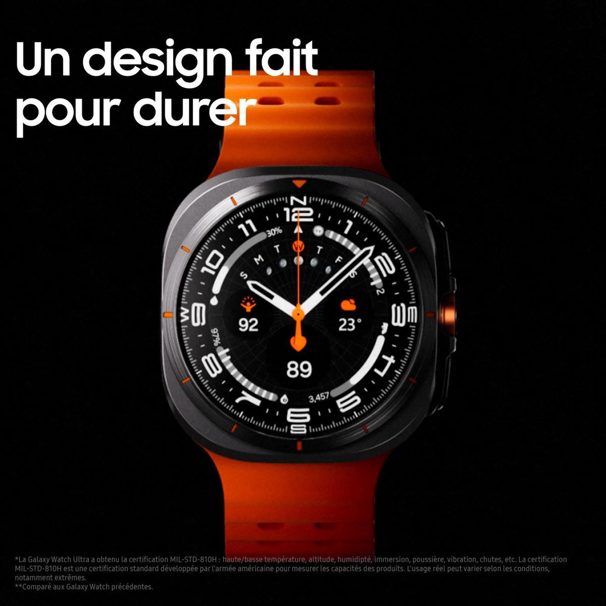 Voir la diapositive 3 : Samsung Montre connectée Galaxy Watch Ultra Gris Titane
