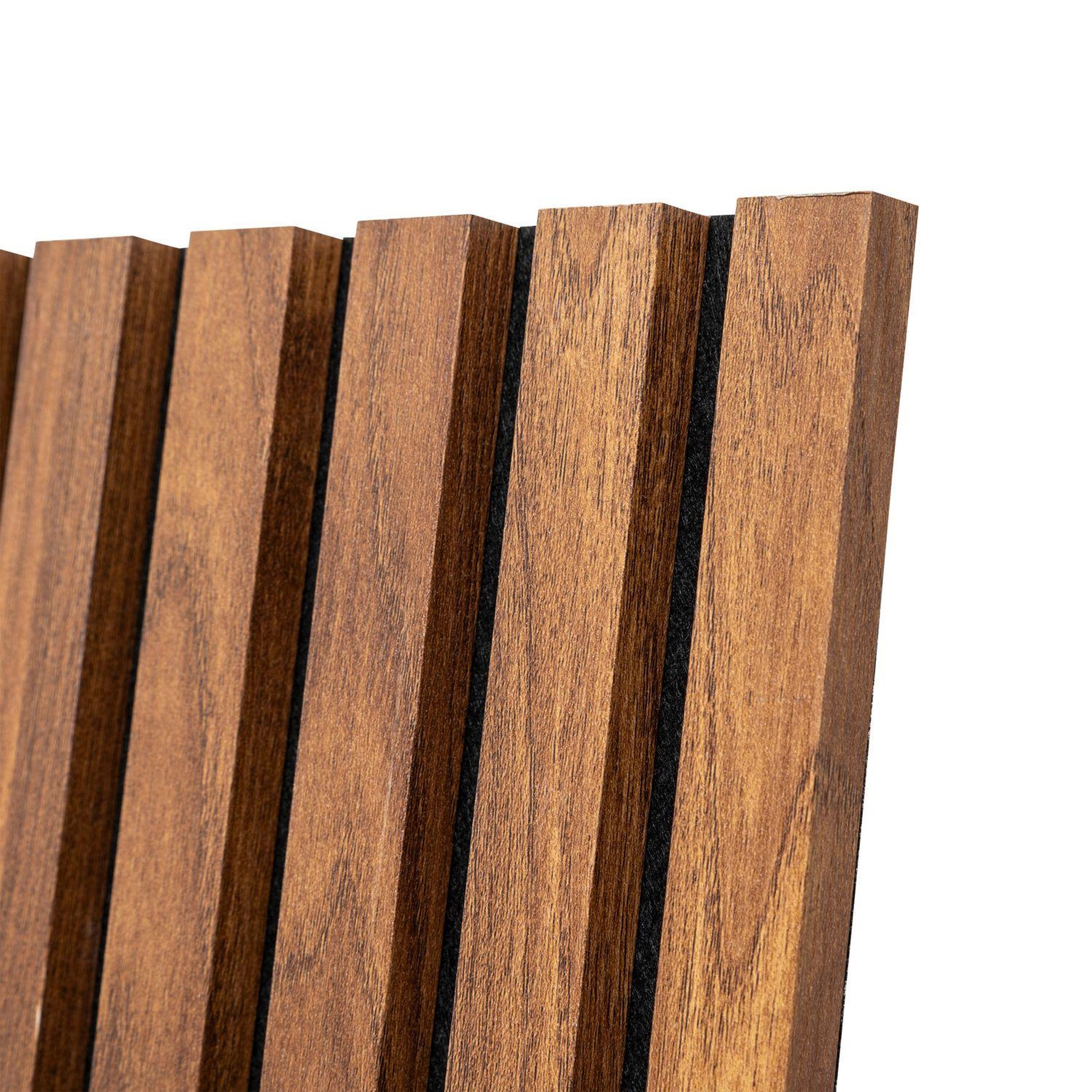 Voir la diapositive 3 : TOILINUX Lot de 4 panneaux décoratifs tasseaux de bois colva - marron foncé