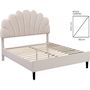 Voir la diapositive 3 : Habitat et Jardin Lit coquillage en velours  Manon  - Beige - 160 x 200 cm