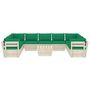 Voir la diapositive 3 : VIDAXL Salon de jardin palette 10 pcs avec coussins bois d'epicea
