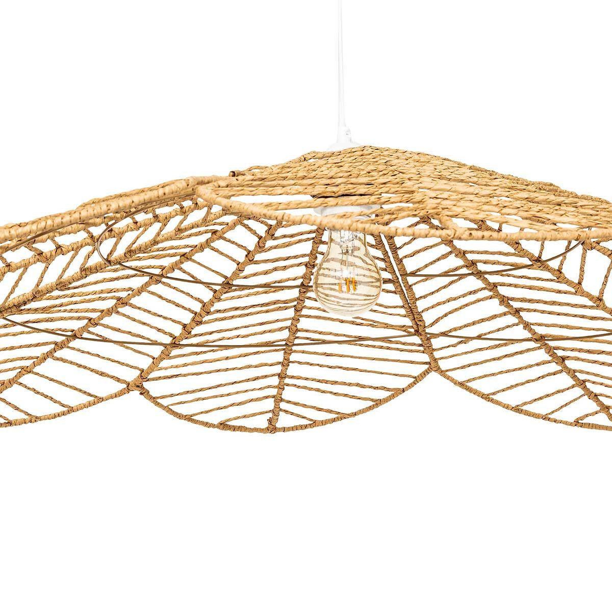 Voir la diapositive 2 : ATMOSPHERA Lampe suspension  folk  98cm naturel
