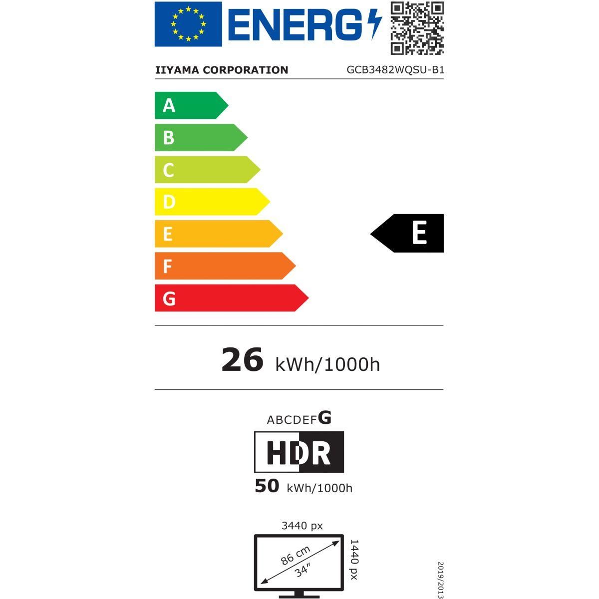 Iiyama Ecran PC Gamer G-MASTER GCB3482WQSU-B1 34'' VA