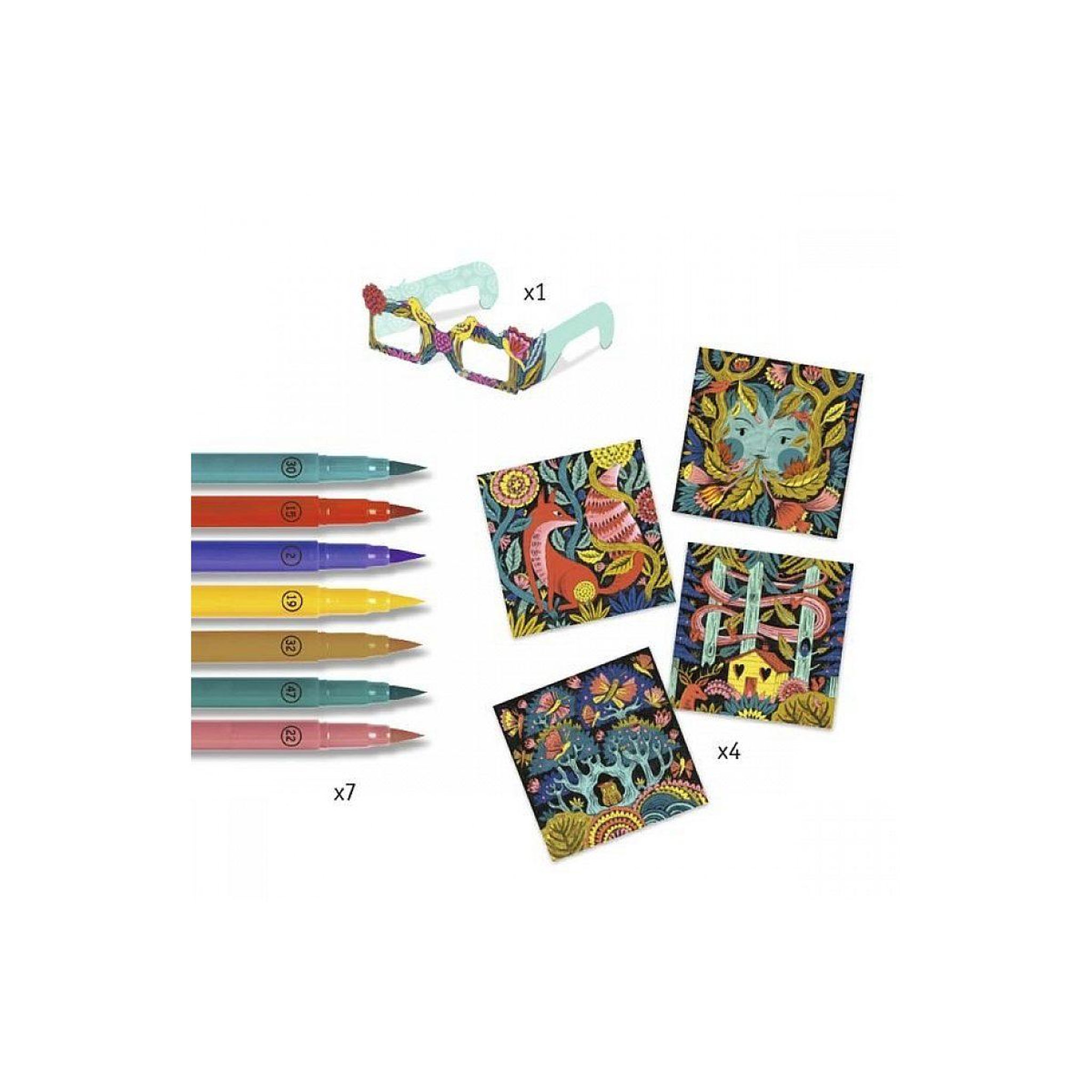Djeco Coloriage 3d foret fantastique