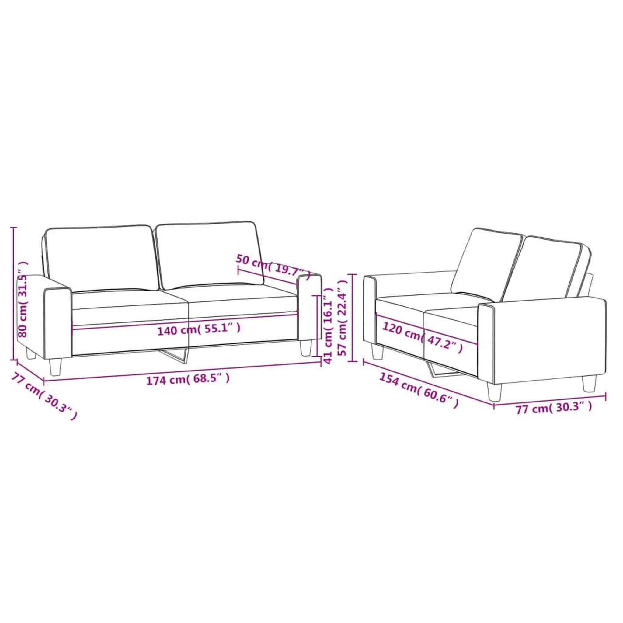 Voir la diapositive 6 : VIDAXL Ensemble de canapes 2 pcs gris clair tissu