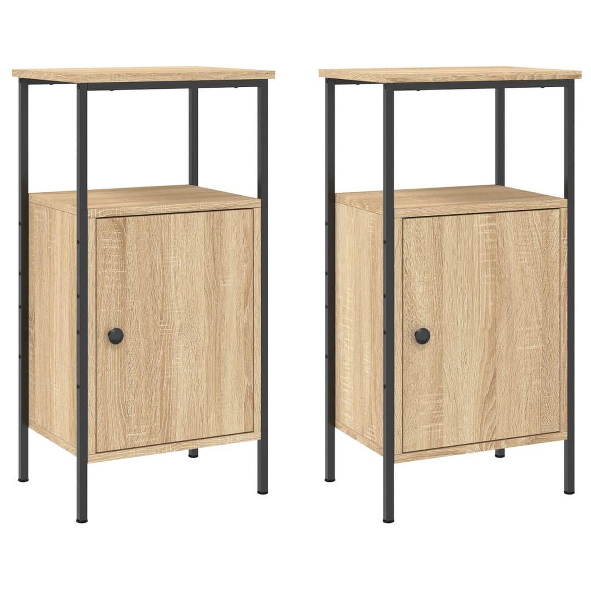 Voir la diapositive 2 : VIDAXL Tables de chevet 2 pcs chene sonoma 41x31x80 cm bois ingenierie