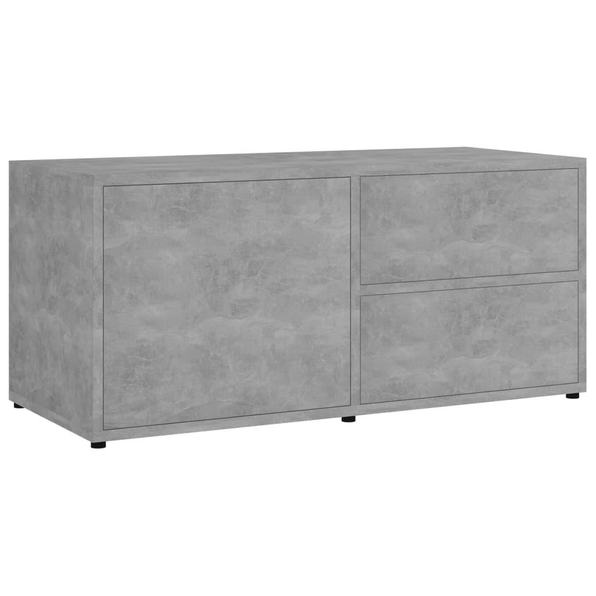 Voir la diapositive 2 : VIDAXL Meuble TV Gris beton 80x34x36 cm Bois d'ingenierie