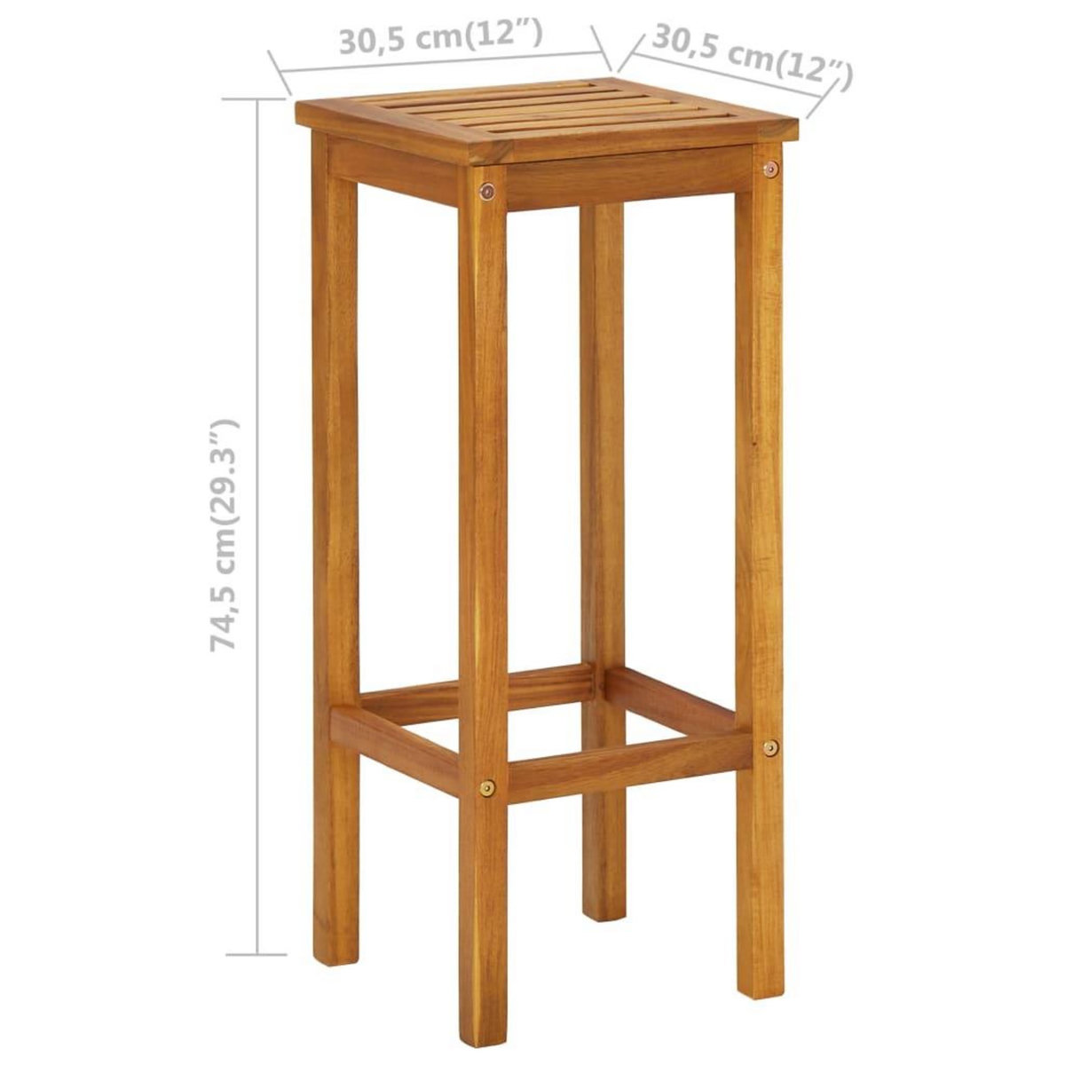 VIDAXL Ensemble de bar de balcon 3 pcs Bois d'acacia solide