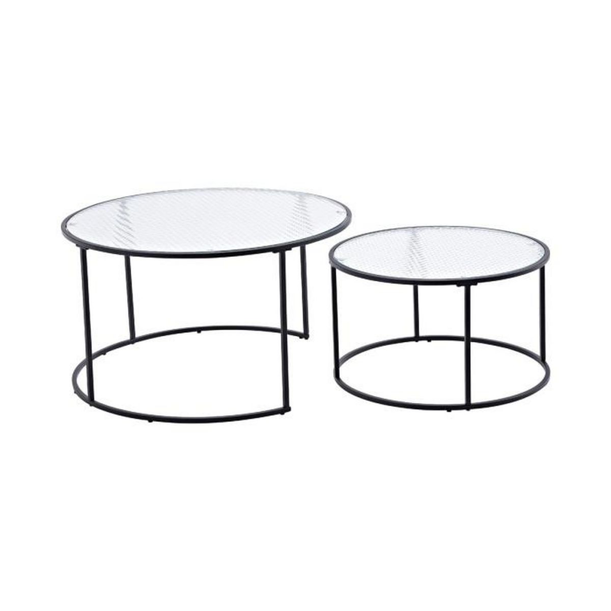Paris Prix Lot de 2 Tables Basses Gigognes  Twin  79cm Noir