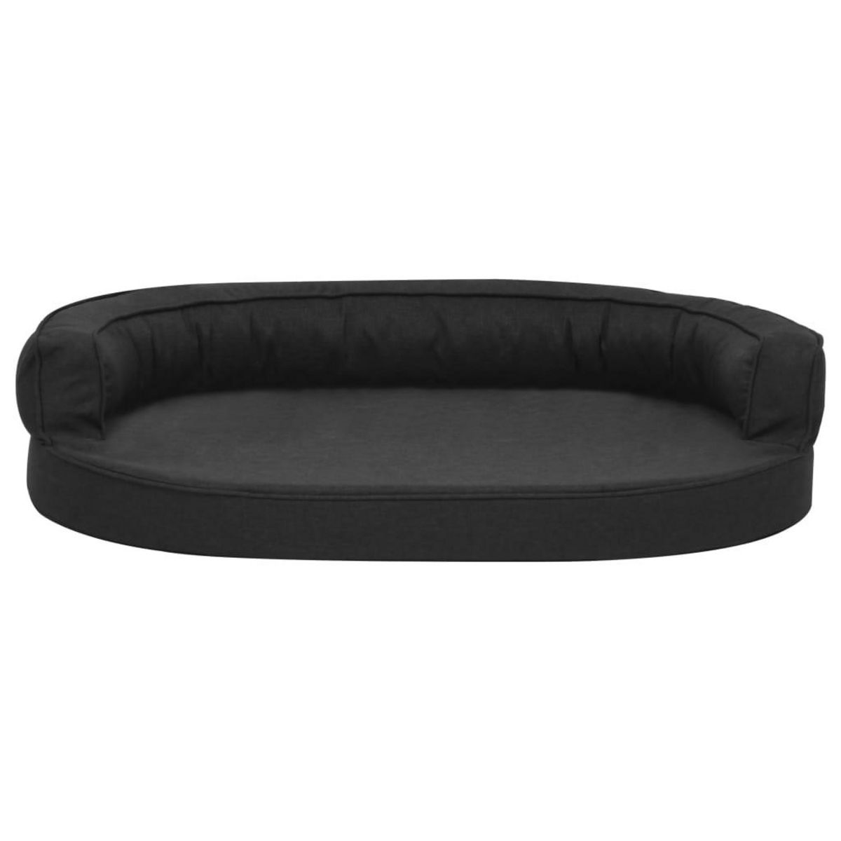 VIDAXL Matelas de lit ergonomique de chien 75x53 cm Aspect de lin Noir