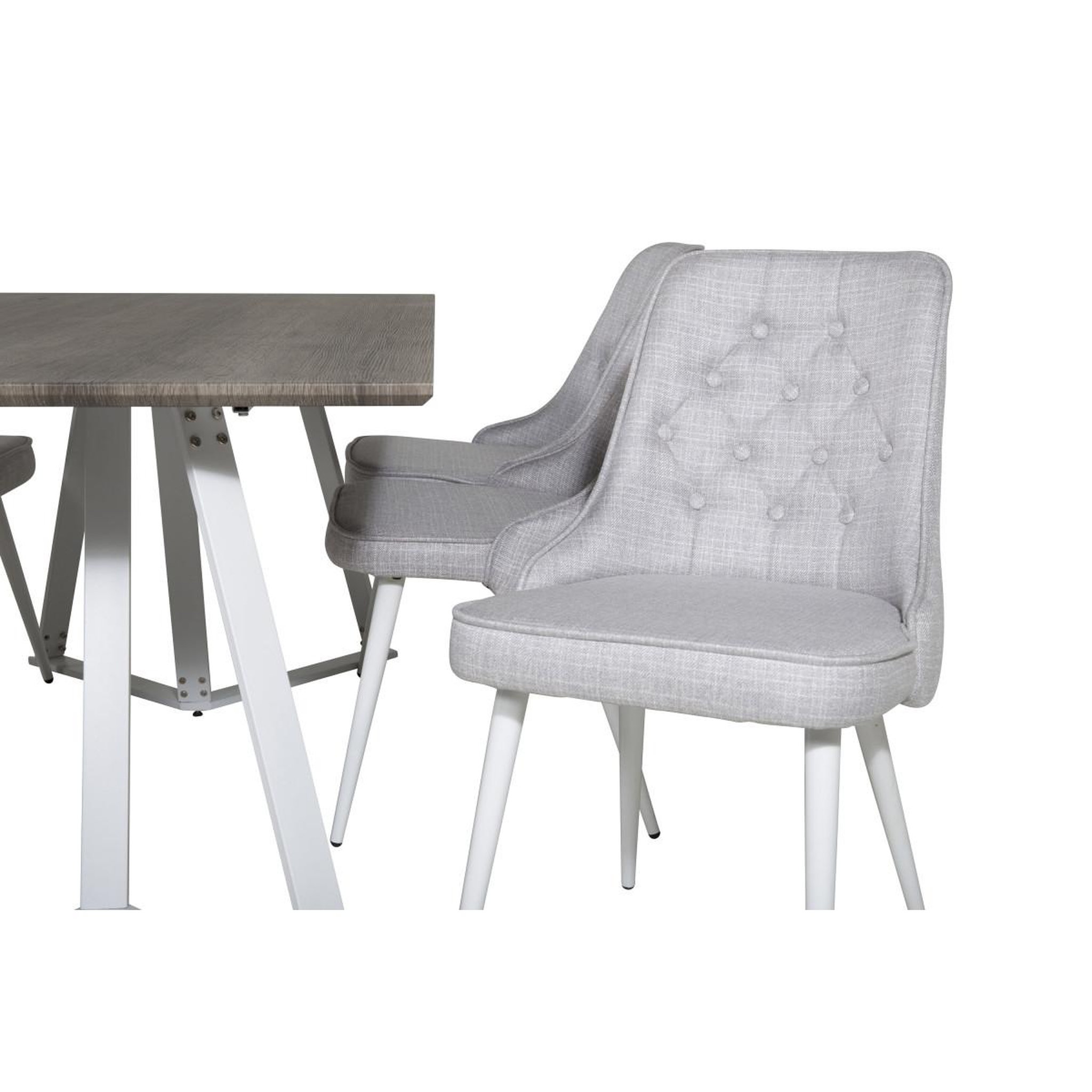 Voir la diapositive 3 : Paris Prix Ensemble table à manger & 6 chaises  marina & deluxe  180cm gris & gris clair