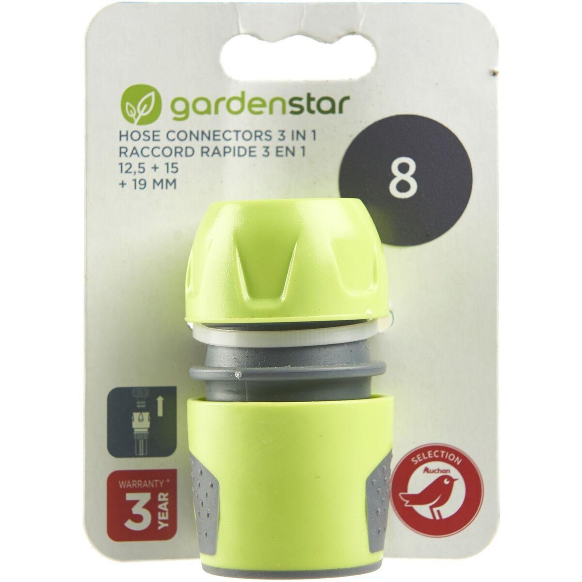 GARDENSTAR Raccord tuyaux d'arrosage - 5/8 - 1/2 - 3/4