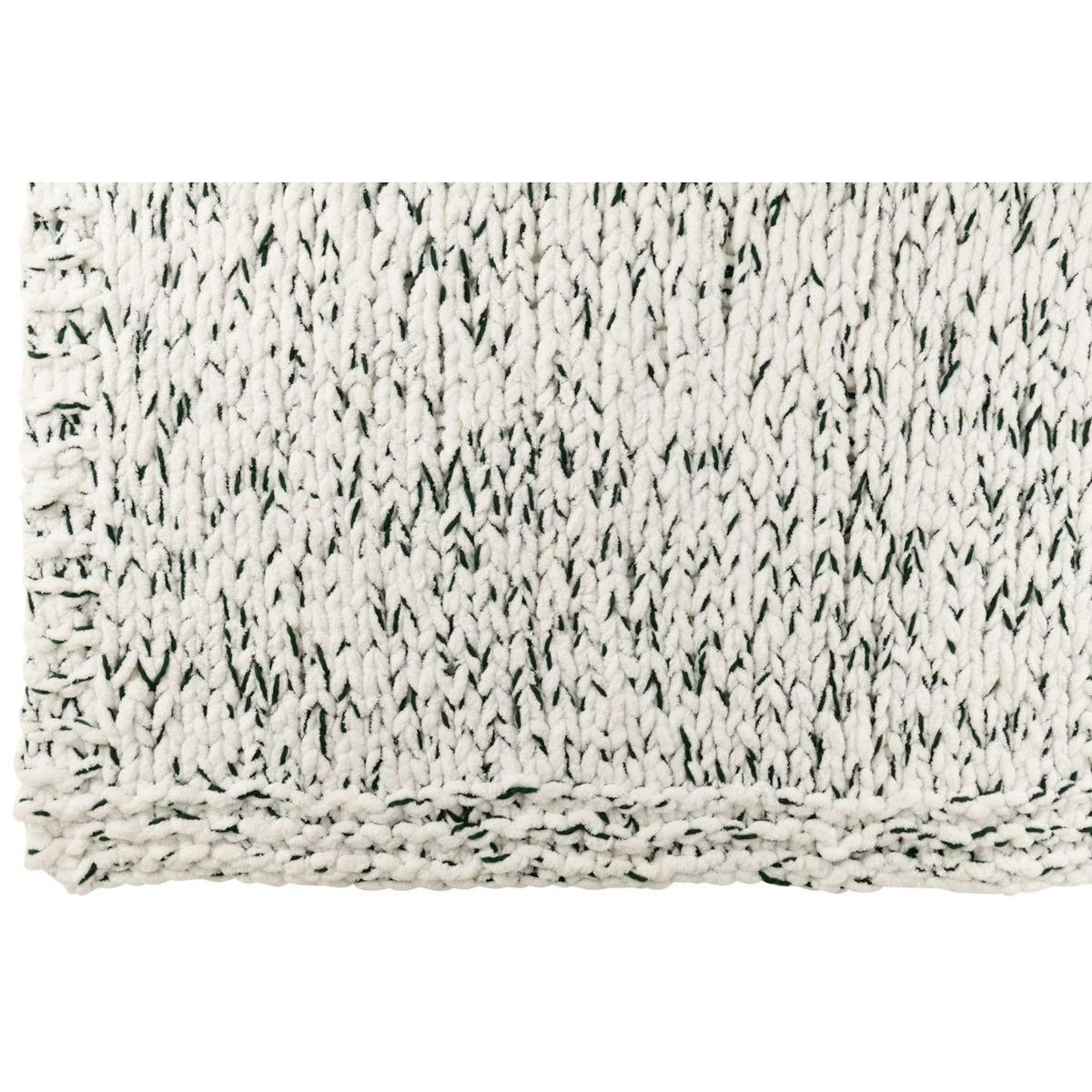 Paris Prix Plaid Tricoté  Efrain  130x170cm Blanc & Vert Foncé