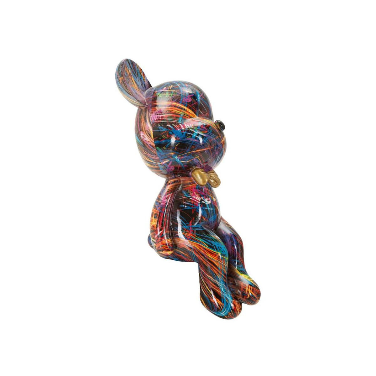 Paris Prix Ourson Nœud Pap en Résine  Psyco  25cm Multicolore