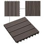 Voir la diapositive 4 : VIDAXL Carreau de terrasse en relief 11 pcs WPC 30x30 cm 1 m^2 Marron