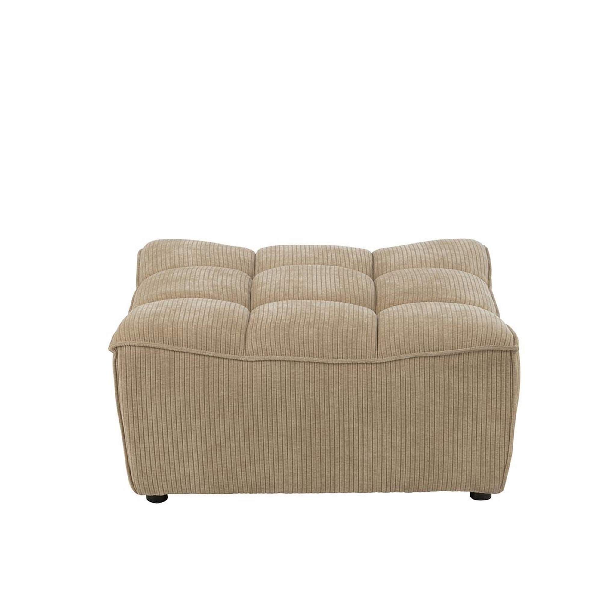Voir la diapositive 3 : J-LINE Pouf matelassé  grid  92cm beige foncé