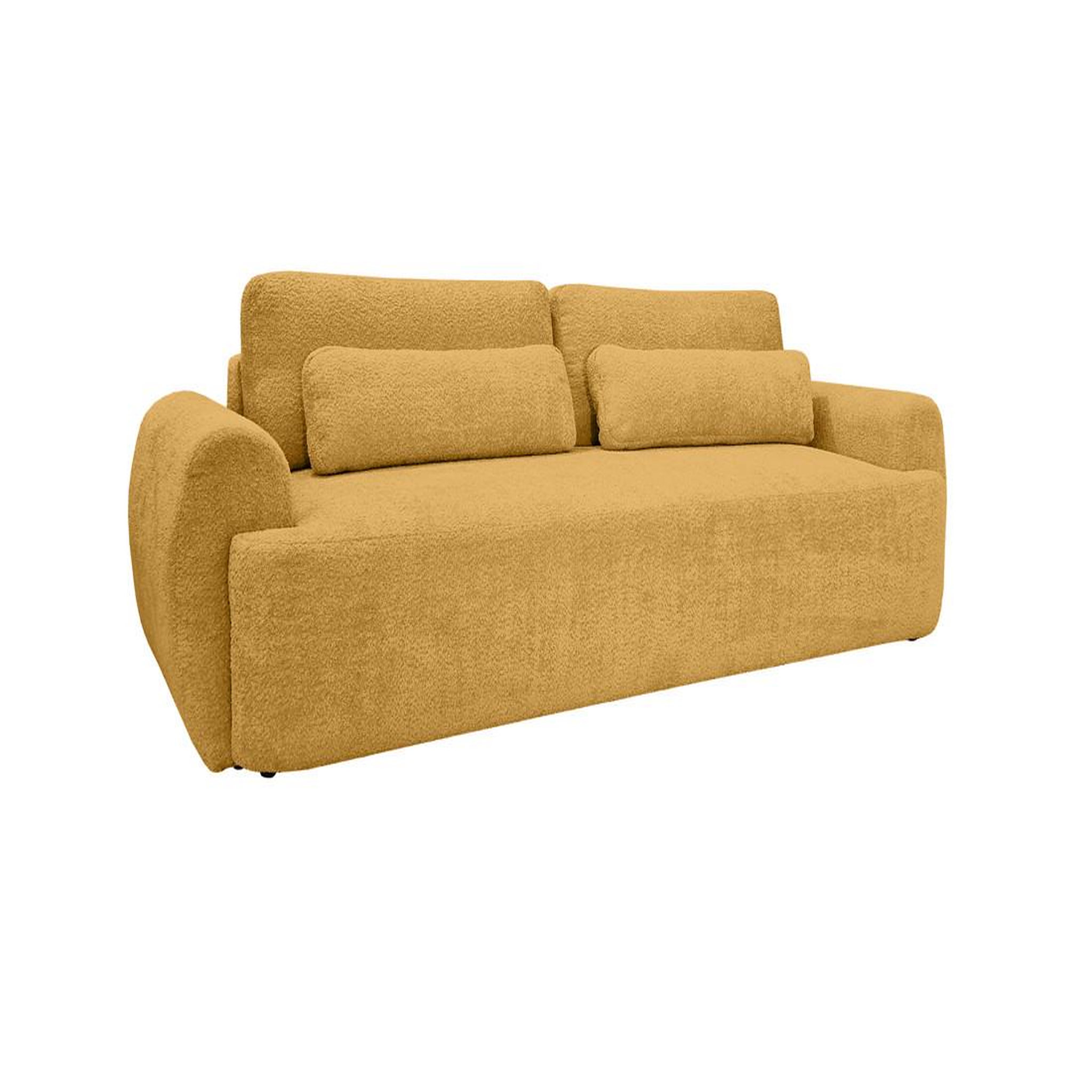 Voir la diapositive 1 : BEST MOBILIER Mahina - canapé droit 3 places - convertible avec coffre - en tissu bouclette