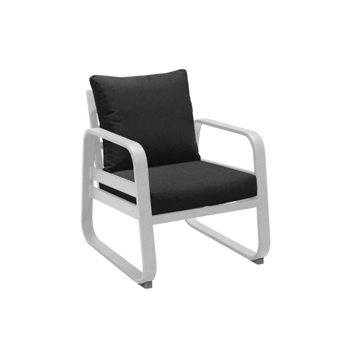 Proloisirs Fauteuil détente de jardin Tonio blanc/gris - Aluminium - coussins déhoussables