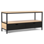 Voir la diapositive 4 : ID MARKET Meuble TV 113 cm 2 tiroirs noirs BOSTON design industriel