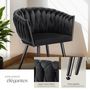 Voir la diapositive 4 : tectake Lot de chaises de salle à manger rembourrée avec revêtement en velours et design noué noir Lot de 2