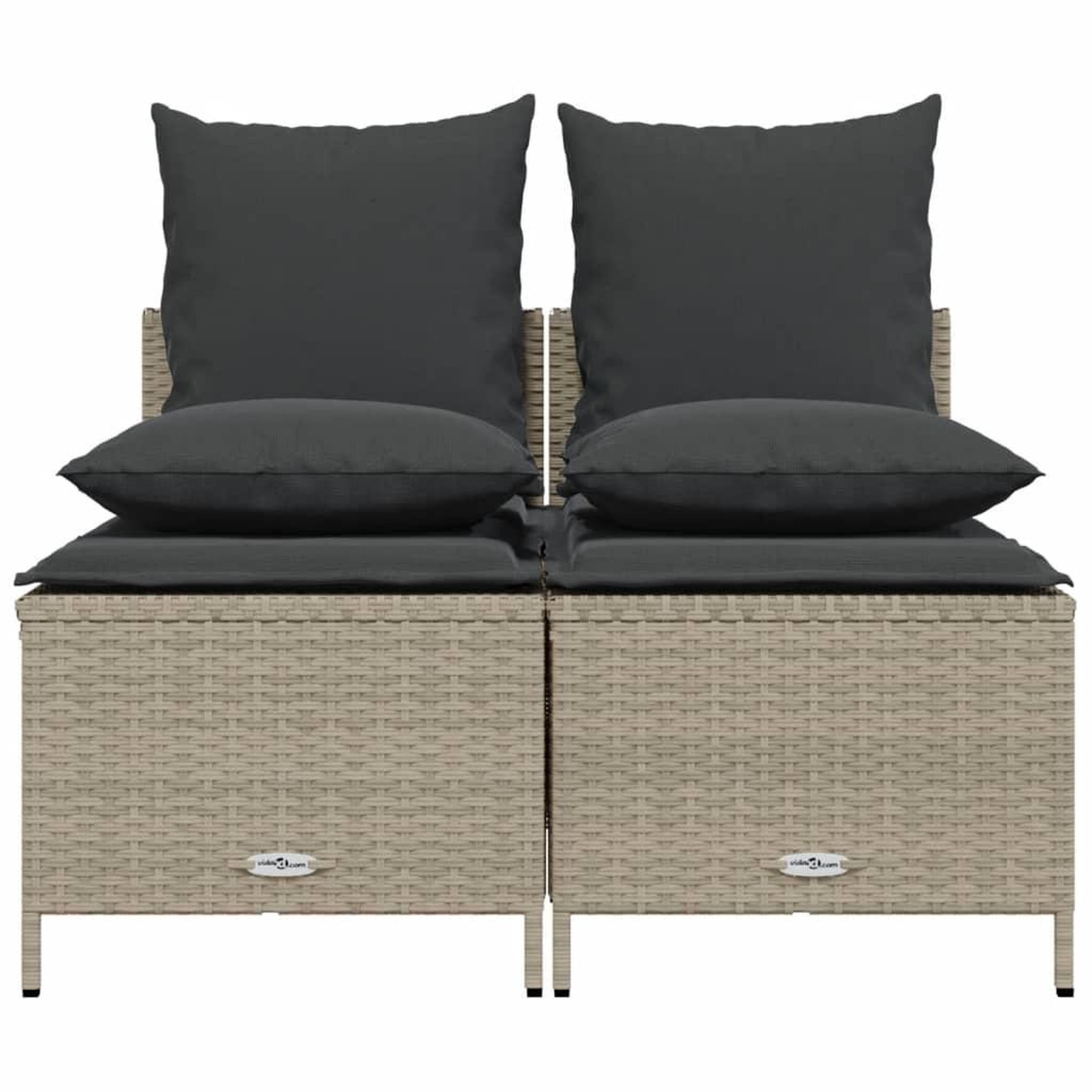 Voir la diapositive 3 : VIDAXL Salon de jardin 4 pcs avec coussins gris clair resine tressee
