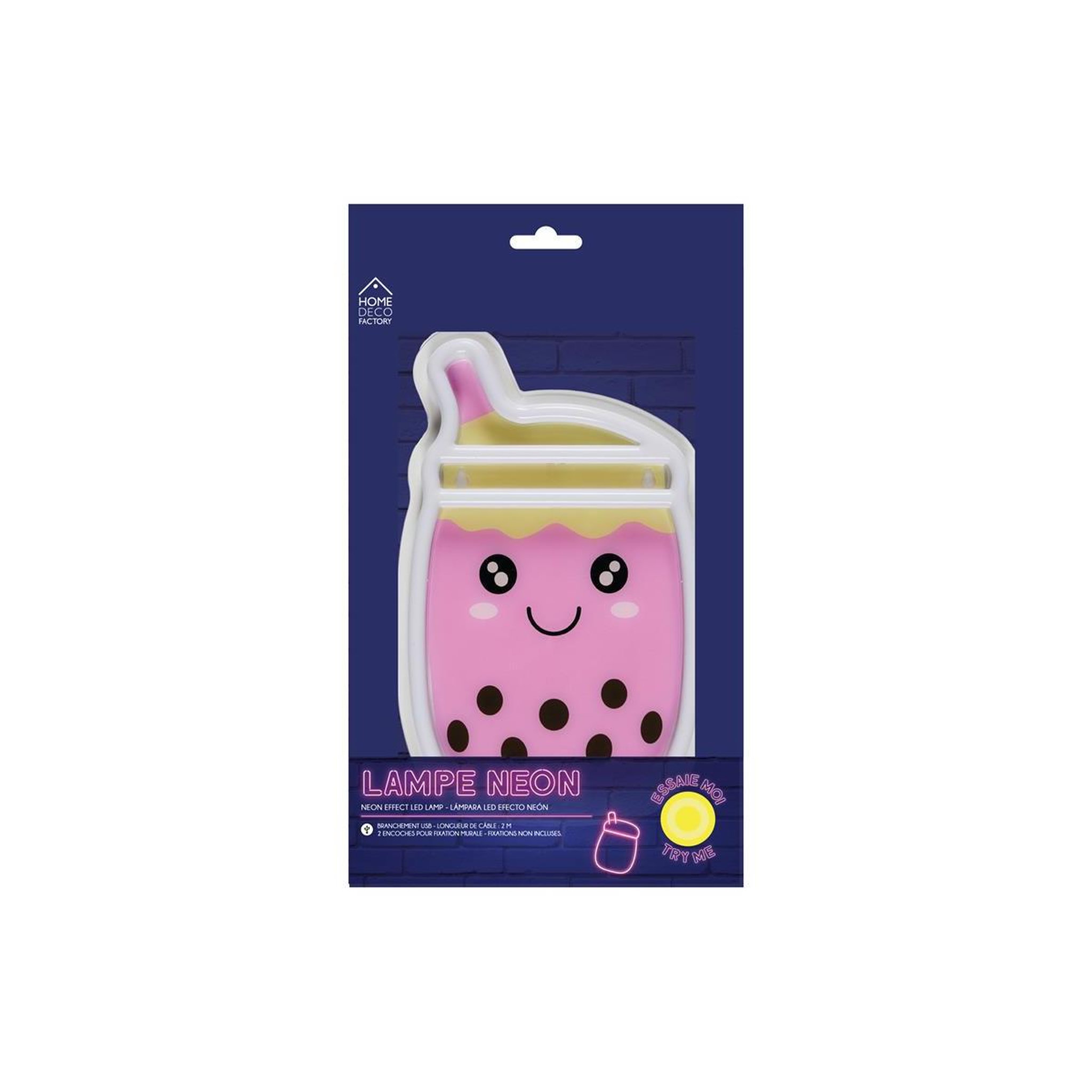 Voir la diapositive 4 : The Home Deco Factory Lampe led effet néon  bubble tea  27cm rose
