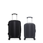 HERO HERO - LOT DE 2 - Valises cabine et cabine XXS LIPARI. Coloris disponibles : Beige, Noir, Rose, Bleu, Gris