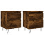 Voir la diapositive 2 : VIDAXL Tables de chevet 2 pcs chene fume 40x35x50 cm bois ingenierie