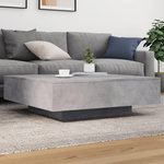 VIDAXL Table basse avec lumieres LED gris beton 100x100x31 cm