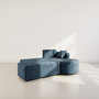 Voir la diapositive 2 : BEST MOBILIER Miro - canapé d'angle droit 4 places convertible avec coffre en velours texturé
