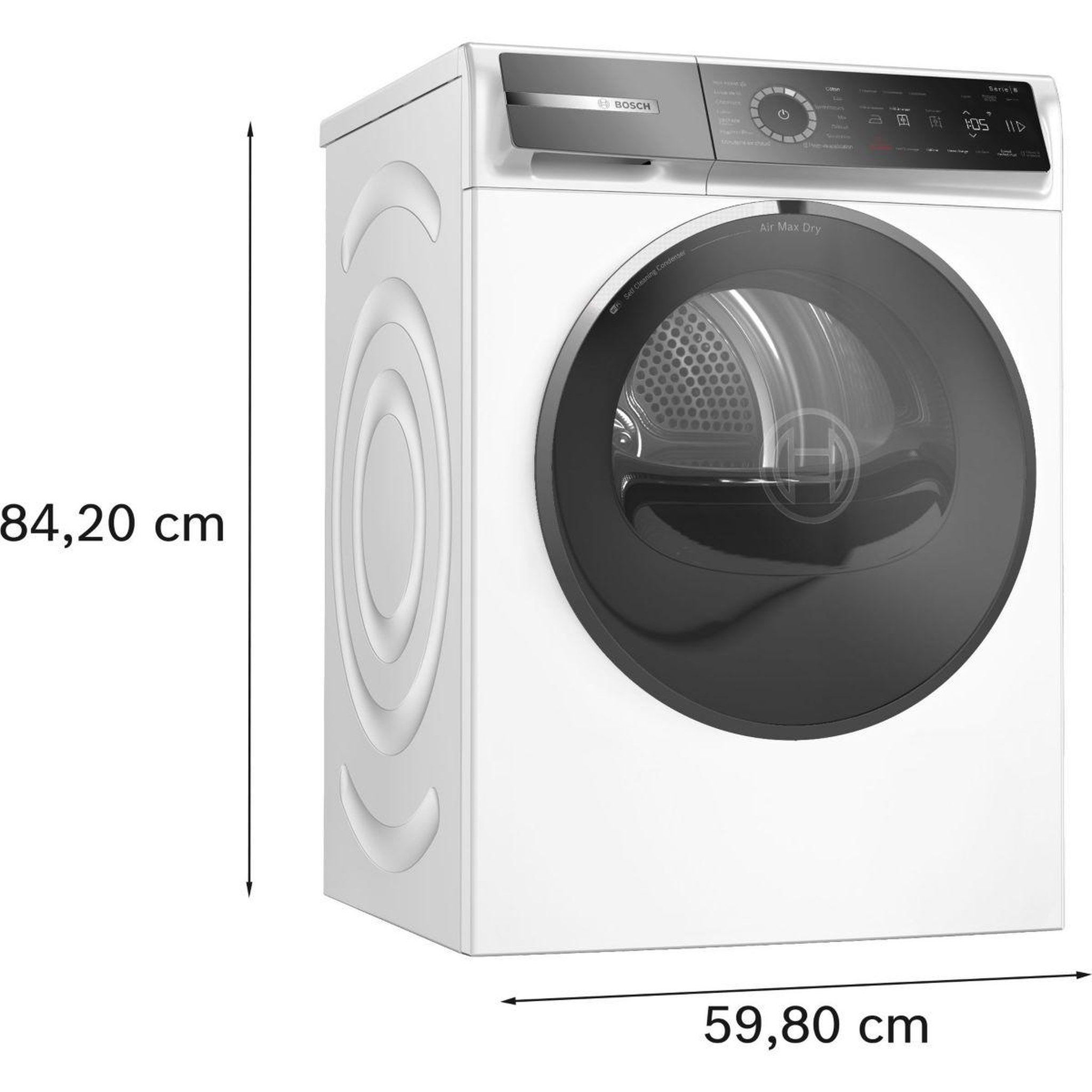 Voir la diapositive 5 : BOSCH Sèche linge pompe à chaleur WRB247C0FR 9kg - Idéal famille & Ultra-silencieux & Sérénité & Connecté & Basse consommation