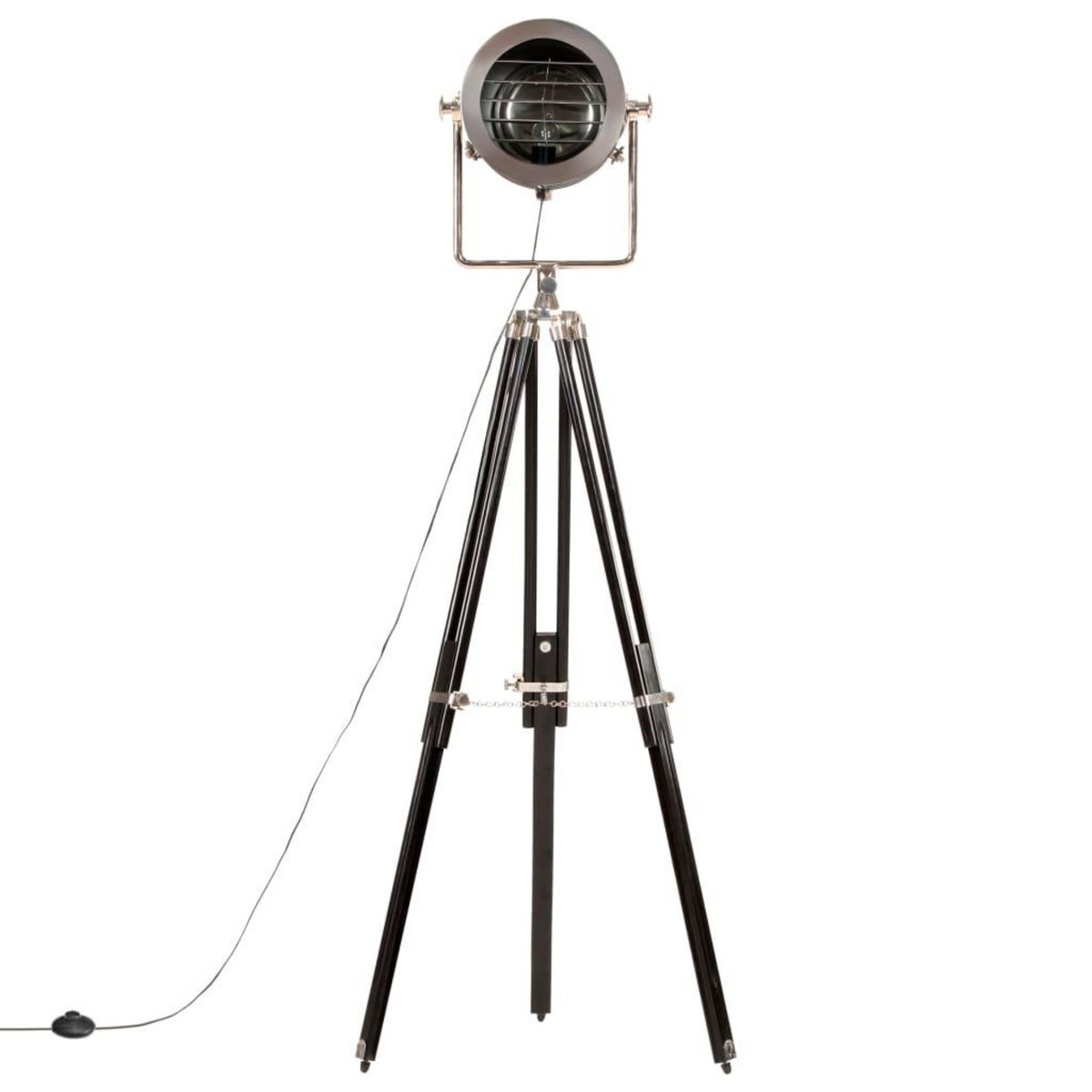 VIDAXL Lampadaire a trepied Noir Bois de manguier massif 171 cm