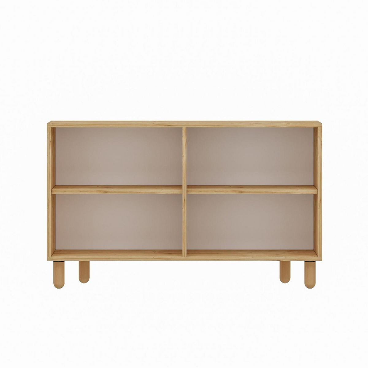 CONCEPT USINE Buffet 4 portes aspect bois design graphique120x73cm VINCI