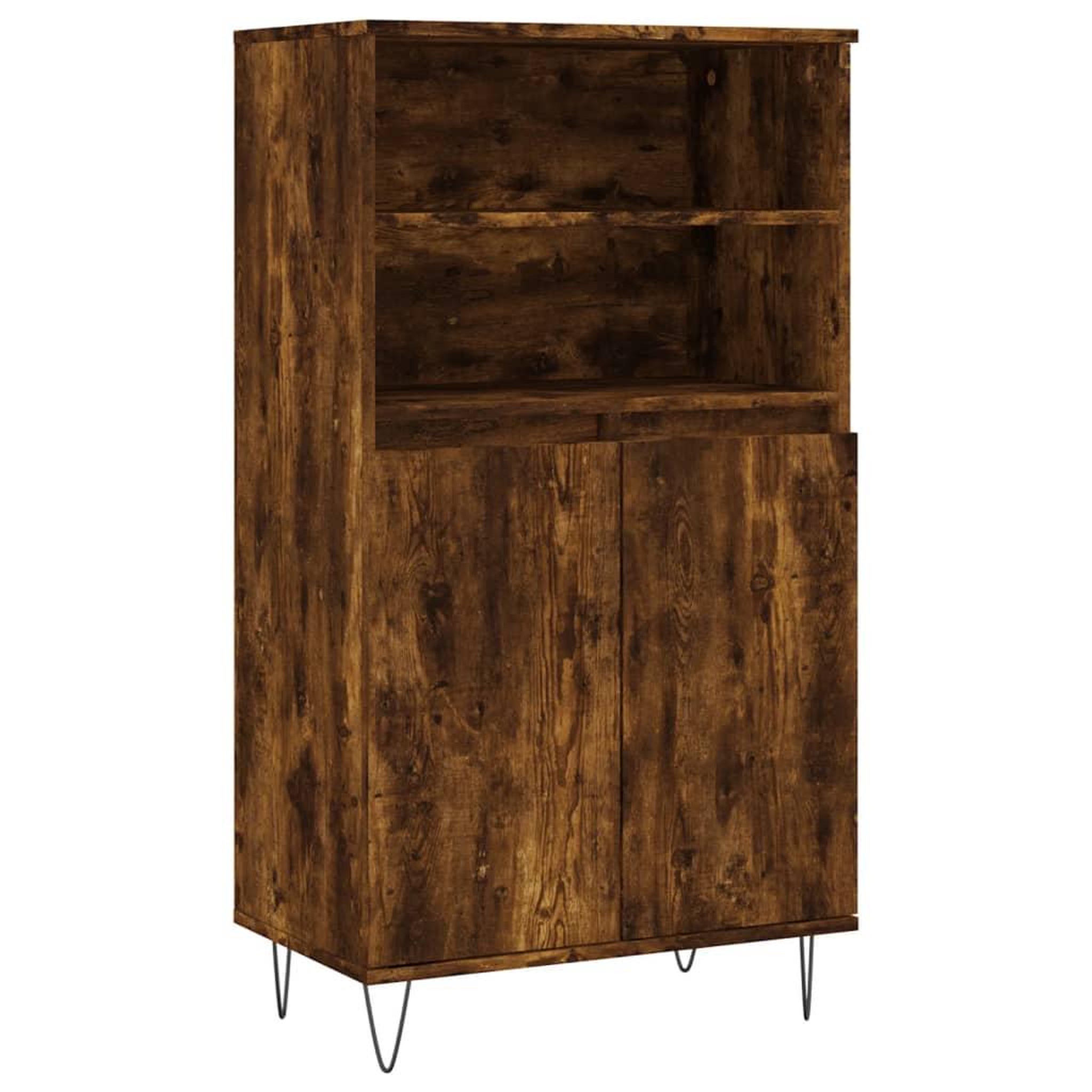 Voir la diapositive 2 : VIDAXL Buffet haut Chene fume 60x36x110 cm Bois d'ingenierie