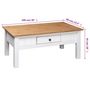 Voir la diapositive 6 : VIDAXL Table basse Blanc 100x60x45 cm Pin massif Assortiment Panama