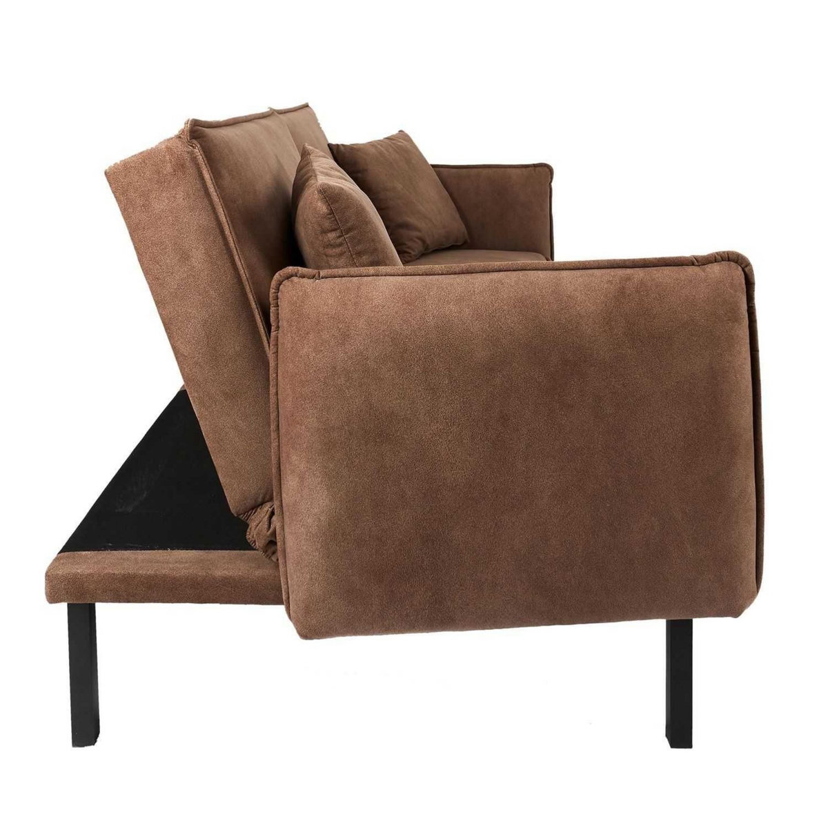 The Home Deco Factory Canapé convertible effet cuir Grimstad - 3 Places - Marron