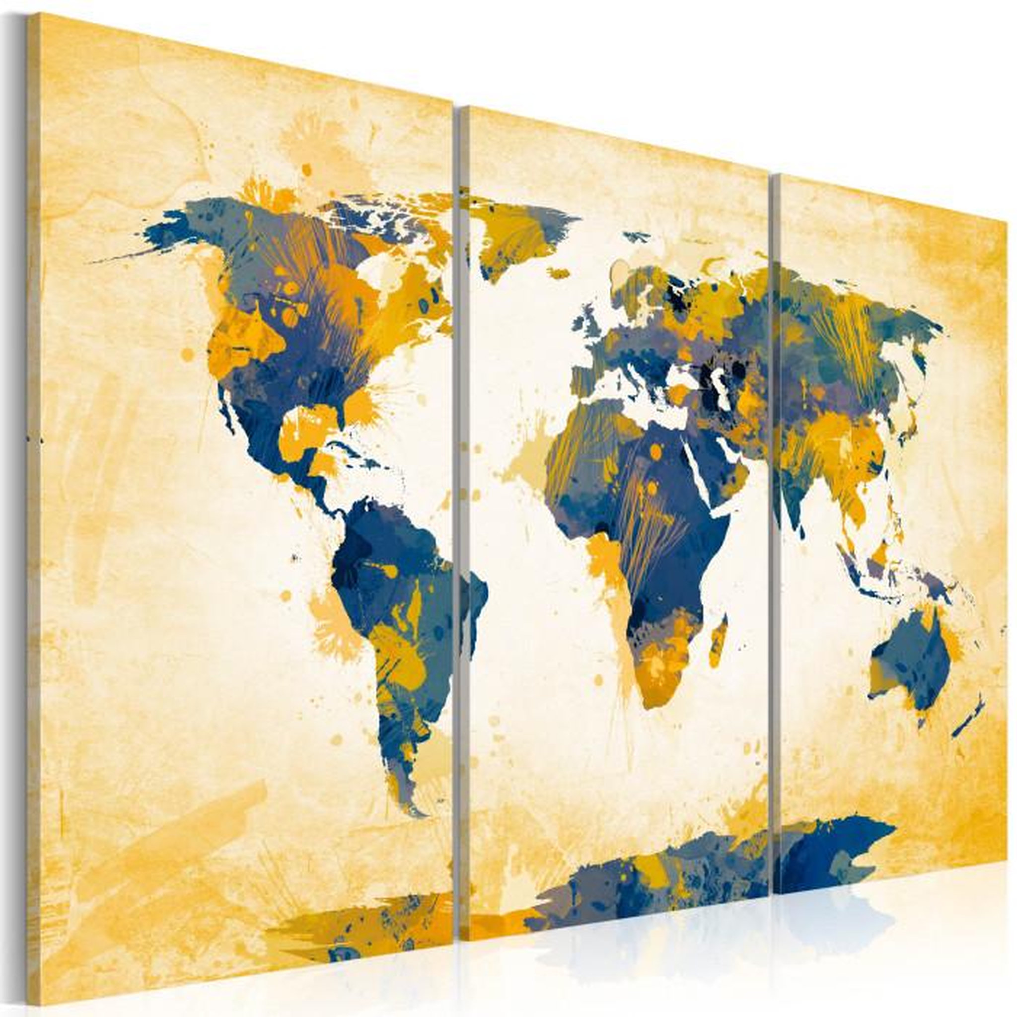 Paris Prix Tableau 3 Panneaux  Four Corners of the World. Coloris disponibles : Multicolore