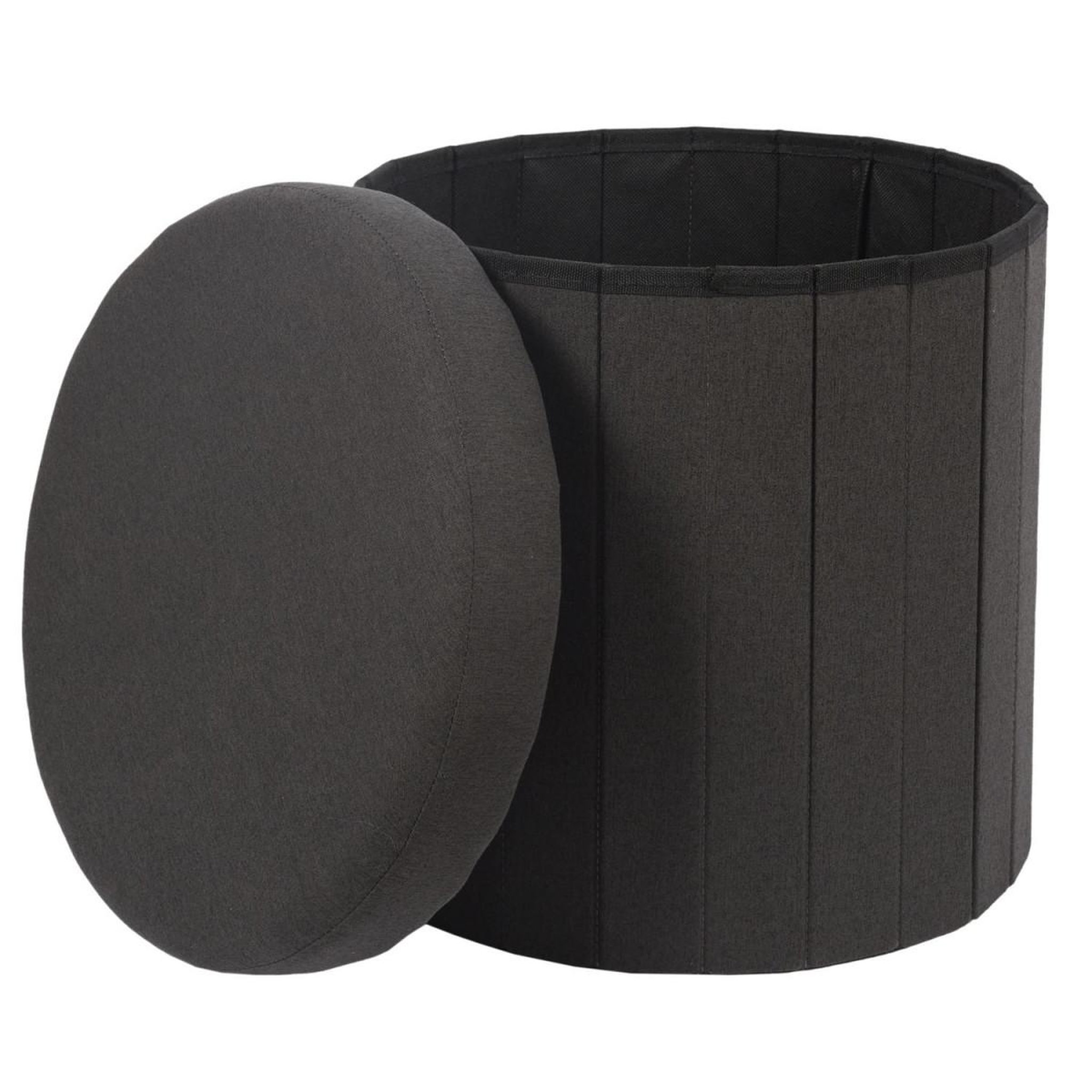 Voir la diapositive 3 : The Home Deco Factory Pouf coffre pliable  pills  38cm noir