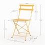 Voir la diapositive 4 : Rendez vous déco Lot de 2 chaises de jardin en métal jaune beurre, pliantes-Toba